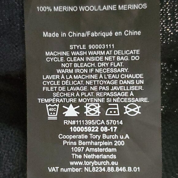 Tory Burch Navy Blue 100% Merino Wool Button-Up Cardigan Sweater Size Small - Picture 14 of 14